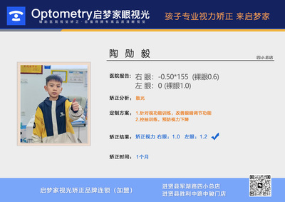 陶勋毅·散光1个月达标✅️